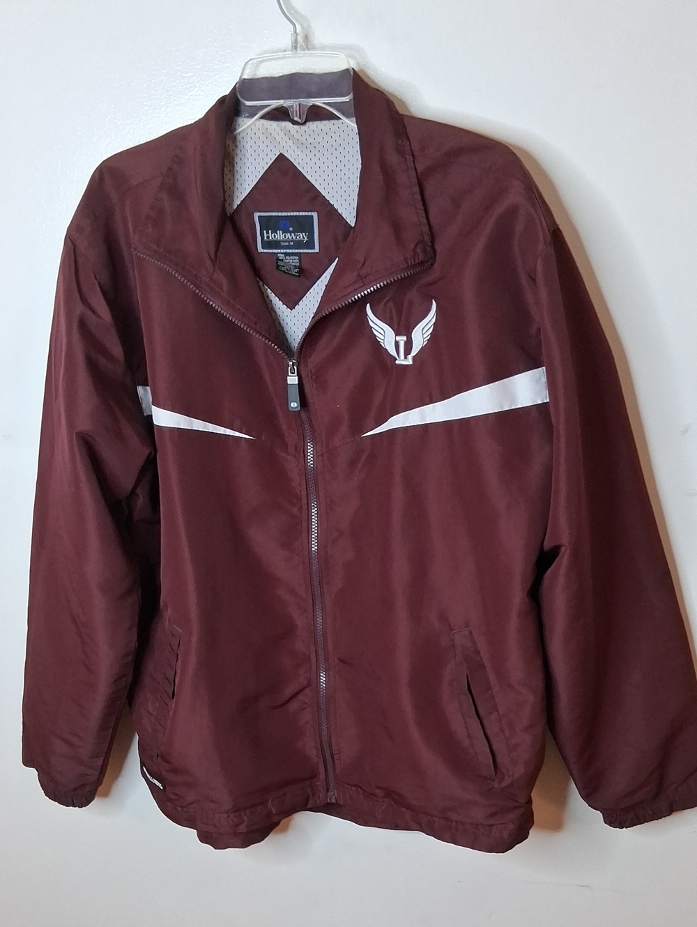 Holloway Men's Medium Maroon Windbreaker with White Accents. Golf
